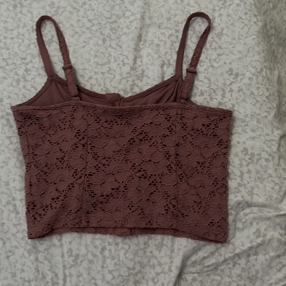 Aeropostale Small pink laced crop top - Picture 2 of 4